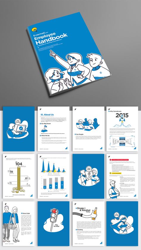 Cermati Employee Handbook Design - 2018 on Behance Layout Design, Web Design, Branding Design, Layout, Brochure Design, Design, Catalog Design, Documents Design, Marketing