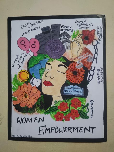 #Ankita Raj Strong Women, Inspiration, Empowerment Art, Women Education, Empowerment, Art Quotes, Poster Drawing, Meaningful Paintings, Poster Making