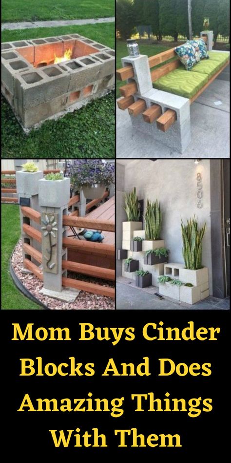 Gardening, Upcycling, Cinder Blocks Diy, Cinderblock Planter, Diy Patio, Cinder Block Bench, Diy Backyard, Cinder Block Ideas, Cinder Block Garden