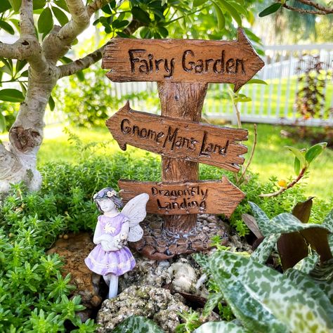 Fairy Garden Houses, Fairy Garden Decor, Fairy Garden Sign, Fairy Garden Accessories, Fairy Garden Gnomes, Fairy Garden Crafts, Fairy Garden, Fairy Decor, Gnome Garden