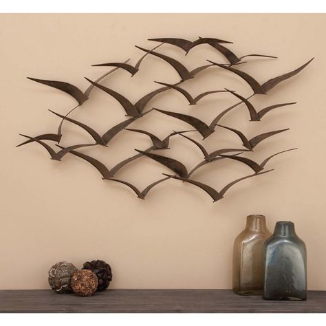 DecMode Metal Birds In Flight Wall Sculpture - Bronze Metal, Design, Decoration, Home Décor, Wall Sculptures, Metal Walls, Deco, Modern Decor, Metal Wall Decor