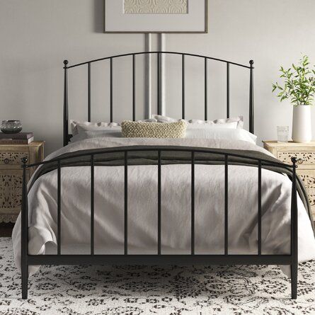 Kelly Clarkson Home Alexis Slat Bed | Wayfair Design, Home Décor, Interior, Home, Headboard And Footboard, King Size Metal Bed Frame, Bedroom Headboard, Black Metal Bed Frame, Slatted Headboard