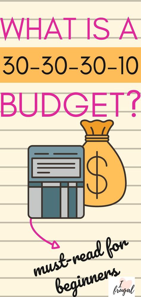 30-30-30-10 budget explained. If you are new to budgeting and need to get started, check out this post to see if this budget will work for your lifestyle. Learn how to divide your money up so you can pay expenses and pay down debt easily. Plus cut spending and live below your means with this budget example so you can save for your future. Budgeting Tips, Organisation, Budgeting Finances, Budgeting Money, Budgeting 101, Saving Money Plan, Budget Saving, Savings Plan, Personal Finance Budget