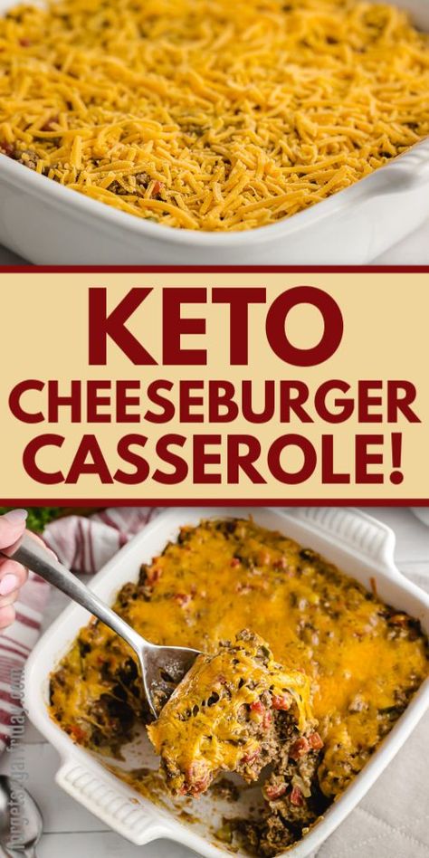 Low Carb Recipes, Ideas, Low Carb Cheeseburger Casserole, Keto Casserole, Low Carb Hamburger Recipes, Cheeseburger Casserole, Low Carb Casseroles, Low Carb Recipe With Hamburger Meat, Keto Recipes Dinner