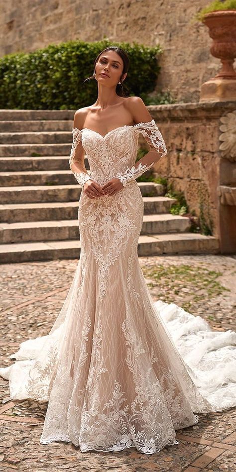 24 Best Lace Wedding Dresses With Sleeves ❤ lace wedding dresses with sleeves mermaid off the shoulder val stefani ❤ #weddingdresses #laceweddingdresses #longsleeveweddingdresses Wedding Dress, Long Sleeve Mermaid Wedding Dress, Long Sleeve Wedding Dress Lace, Lace Wedding Dress With Sleeves, Elegant Long Sleeve Wedding Dresses, Lace Mermaid Wedding Dress, Wedding Gowns Mermaid, Wedding Gowns Lace, Wedding Dress Long Sleeve