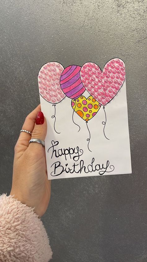 Biglietto Auguri Compleanno, Happy Birthday Diy Card, Happy Birthday Cards Diy, Birthday Cards Diy, Happy Birthday Cards Handmade, Simple Birthday Cards, Birthday Card Drawing, Bday Cards, Happy Birthday Cards