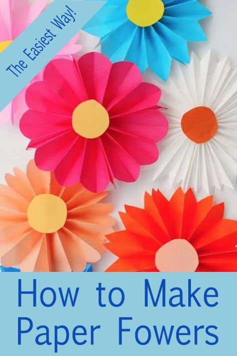 Diy, Paper Flowers, Bulletin Boards, Origami, Easy Paper Flowers, Folded Paper Flowers, How To Make Paper Flowers, Paper Flowers For Kids, Paper Flowers Craft