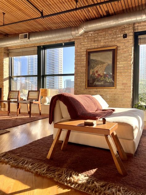 Chicago Loft Apartment Gallery Wall and Art Collection | Apartment Therapy Home, Apartment Therapy, Chicago Loft Apartment, Apartment Gallery Wall, Loft Apartment Aesthetic, Chicago Apartment, Apartment Aesthetic, Apartment Decor, Apartment