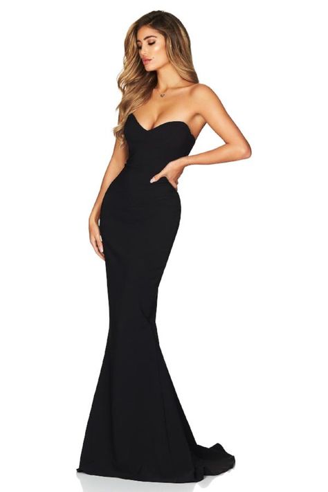 NOOKIE Magic Gown (Black)- RRP $309- Rent Dress for a Night Gowns, Party Dresses Short Classy, Black Strapless Dress, Party Dress Short, Mermaid Evening Gown, Black Mermaid Dress, Party Dress Classy, Black Dresses Classy, Trendy Party Dresses