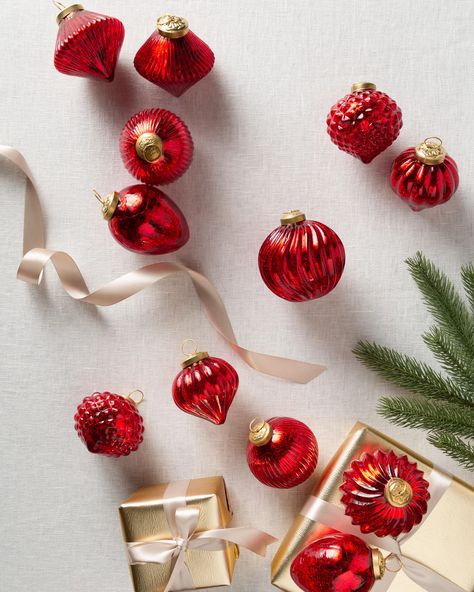 White Christmas, Christmas Decorations, Christmas Trees, Red Christmas Ornaments, Red Ornaments, White Christmas Trees, Christmas Ornament Sets, Heirloom Quality, Ornament Set