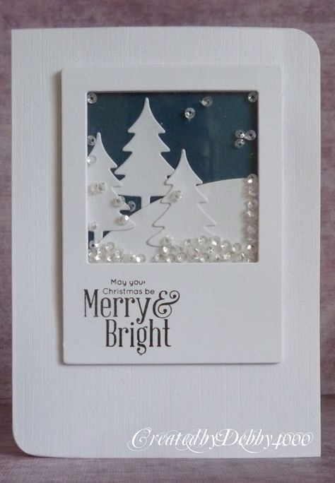 Christmas Card Inspiration, Homemade Christmas Cards, Jewelry Earring, Tree Cards, Diy Christmas Cards, Christmas Cards To Make, Shaker Cards, Winter Cards, Christmas Cards Handmade