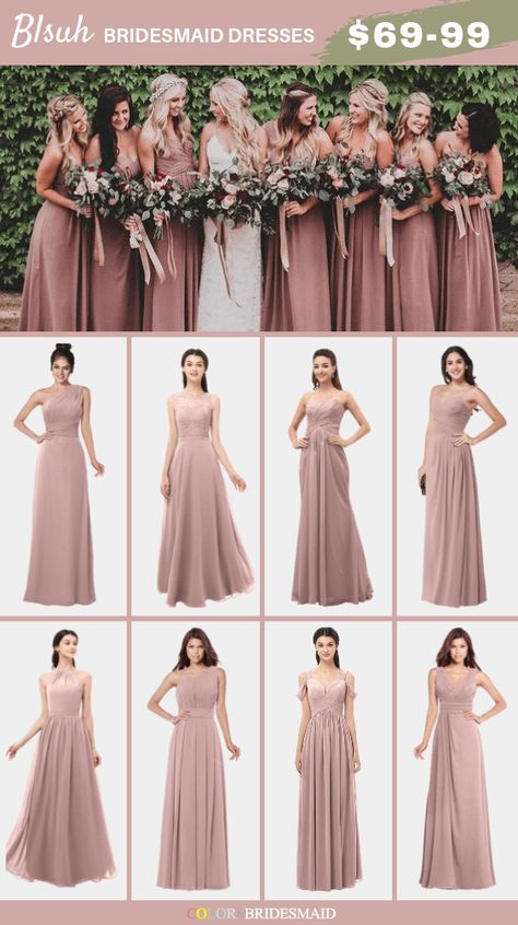 Blush pink bridesmaid dresses on sale $69-99, in 600+ custom-made styles and all sizes. It goes well with blush and burgundy bouquets with greenery. 150+colors, made to order, fast arrived, color sample available. #colsbm #bridesmaids #blushwedding #weddingideas #blushdress b1089 Blue Bridesmaid Dresses, Wedding Dress, Neutral Bridesmaid Dresses, Bridesmaid Dress Colors, Blush Pink Bridesmaid Dresses, Blush Pink Bridesmaids, Blush Bridesmaid Dresses, Pink Bridesmaid Dresses, Blush Bridesmaids