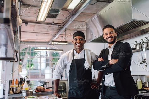 Restaurant owner with chef featuring boss, business, and businessman #Sponsored , #photo#stock#people#features Stock Photos, Business, Business Owner, Business Man, Restaurant Insurance, Employee, Employee Engagement, Owners, Customer Retention