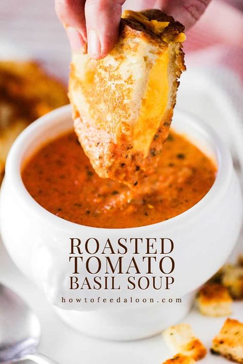 Noodles And Company Tomato Basil Bisque, The Best Tomato Basil Soup, Roasted Basil Tomato Soup, Homemade Tomato Soup And Grilled Cheese, Tomato Basil Soup With Grilled Cheese, Savory Tomato Soup, Gourmet Tomato Soup, Copycat Newks Tomato Basil Soup, Soup Recipes Tomato Basil