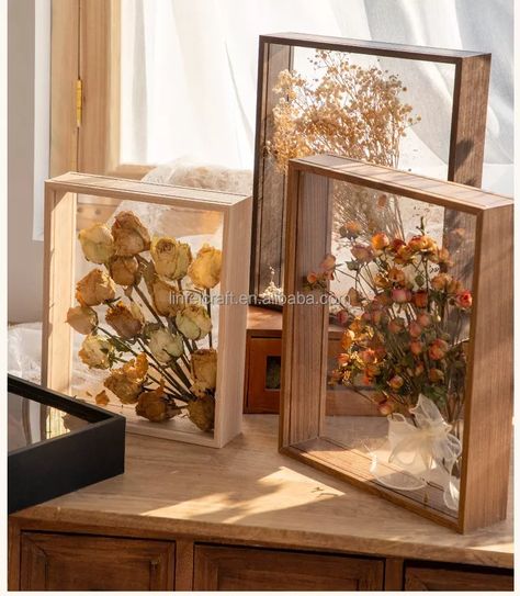 Decoration, Décor, Inredning, Glass Boxes, Creative Decor, Dried Flowers Diy, Dried Flowers Crafts, Flower Boxes, Flower Display