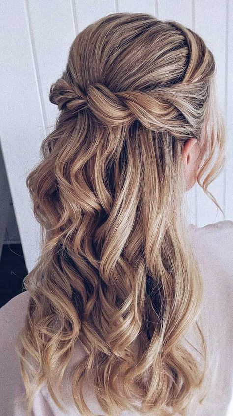 43 Gorgeous Half Up Half Down Hairstyles Bridal Hair, Wedding Hairstyles, Bride Hairstyles, Wedding Hairstyles Half Up Half Down, Half Up Wedding, Bridesmaid Hair Half Up, Wedding Hair Half, Wedding Hair And Makeup, Wedding Hair Inspiration