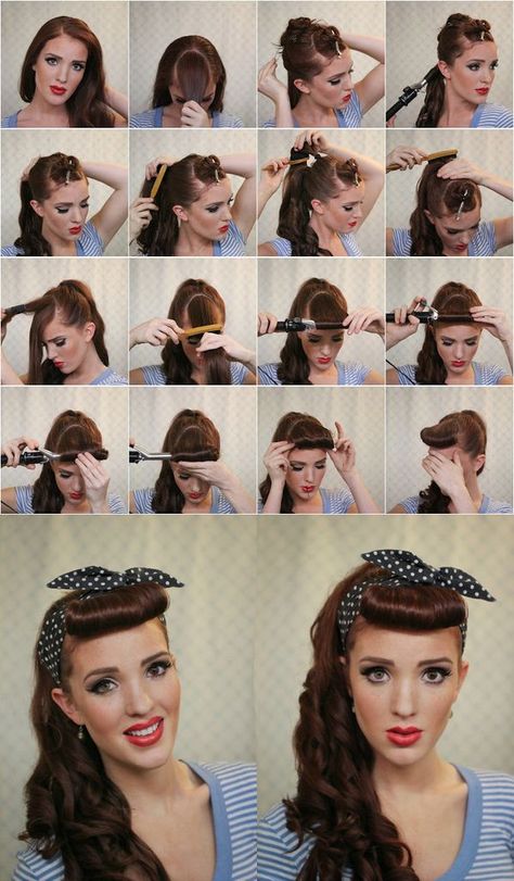 [Photo dump] - Rockabilly and 50s inspired fashion [and some links. yay!] - Album on Imgur Vintage, Rockabilly, Pin Up, Haar, Kropp, Tuto Coiffure, Cute Hairstyles, Pin Up Hair, Coiffure Facile