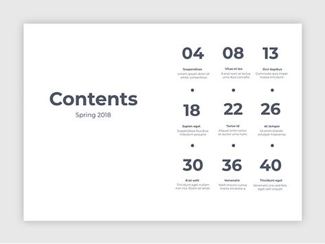 Design a creative table of contents. Examples and templates Web Design, Layout Design, Layout, Brochure Design, Design, Table Of Contents Template, Contents Page Design, Table Of Contents Design, Portfolio Design Layout