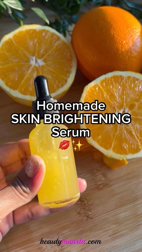 Homemade Skin Care, Serum, Skin Brightening Diy, Homemade Skin Care Recipes, Vitamin C Face Serum, Homemade Face Care, Face Serum Recipe, Diy Skin Care Recipes, All Natural Skin Care