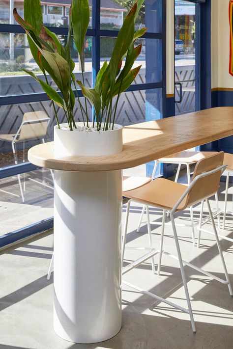 Commercial — Lilianne Steckel Interior Design Interior, Modern Bar Table, Cafe Design, White Bar Table, Coffee Shop Design, Restaurant Table Design, Commercial Design, Restaurant Design, Restaurant Tables