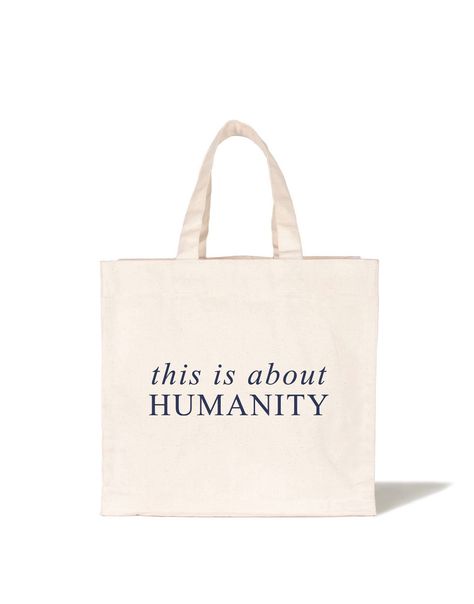 Canvas Tote - This Is About Humanity (Navy) Bags, Canvas Tote Bags, Reusable Tote Bags, Striped Canvas, Canvas, Shopping Totes, Inside Pocket, Pocket, Burlap Tote