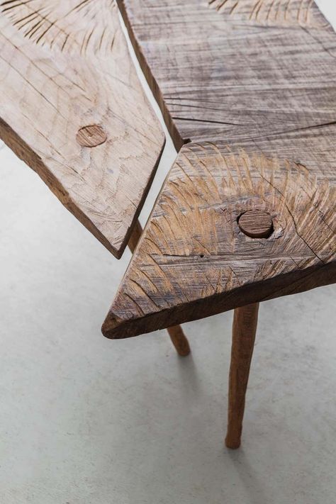 Wood Table Modern, Wood Stool, Wood Table, Wooden Furniture, Furniture Making, Modern Wooden Furniture, Recycled Wood Furniture, Raw Wood Furniture, Wood Furniture