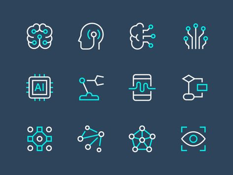 Artificial Intelligence Icons by Denis Rodchenko | Dribbble | Dribbble Design, Technology, Logos, Technology Icon, Technology Logo, Icon Design, Graphic, Logo Design, Algorithm