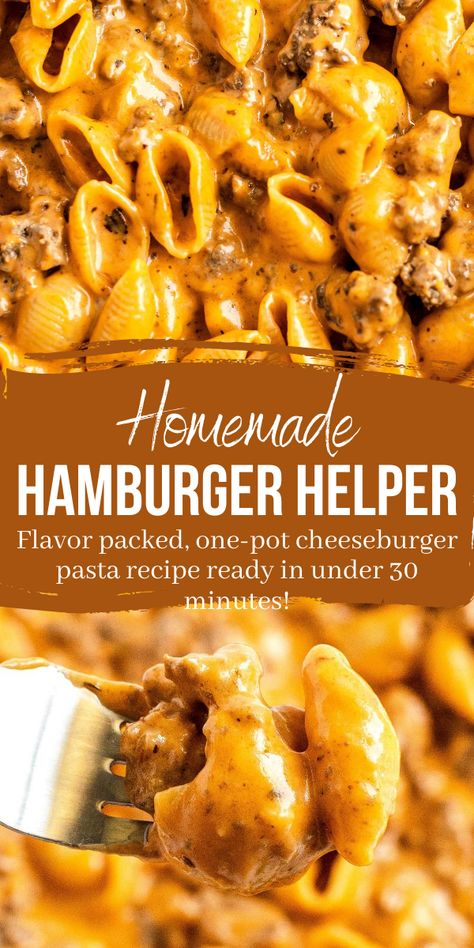 Pasta, Healthy Recipes, Ground Beef Recipes, Homemade Hamburger Helper, Homemade Hamburgers, Hamburger Helper Recipes, Hamburger Helper, Cheesy Pasta, Cheeseburger