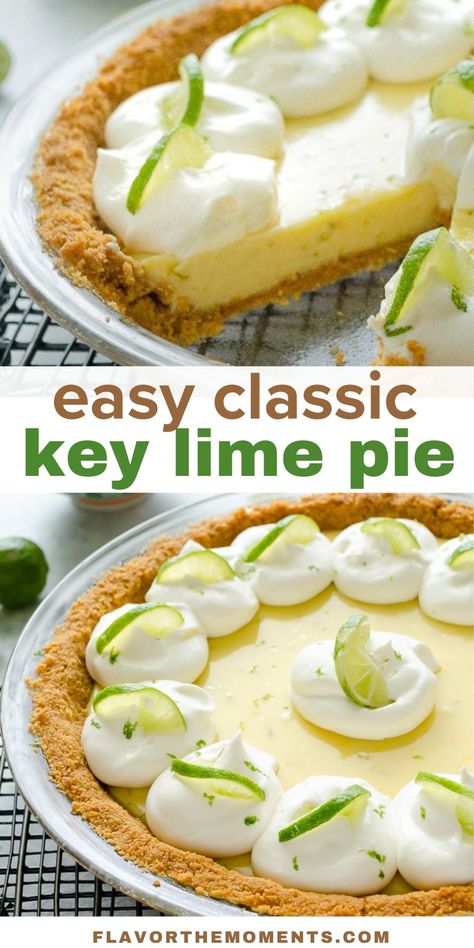 Classic Key Lime Pie is creamy, delicious and bursting with fresh key lime flavor. It's so easy to make and it gets rave reviews every time! #keylime #pie #pierecipes Desserts, Cheesecakes, Muffin, Dessert, Pie, Snacks, Cake, Best Key Lime Pie, Keylime Pie Recipe