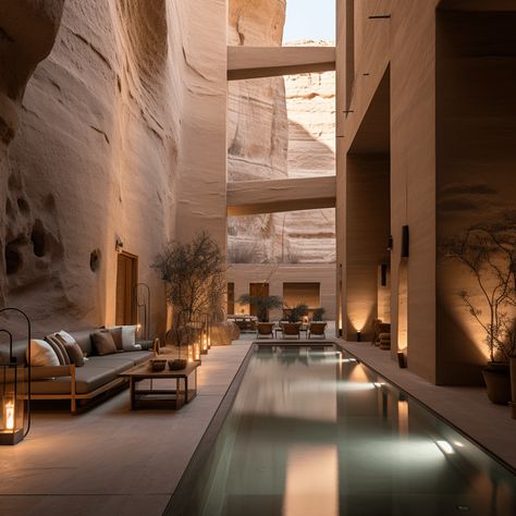 Unveiling the Grandeur that is Amangiri Resort Nestled in the heart of Canyon Point, Southern Utah, lies the epitome of untouched beauty and unrivaled grandeur, the Amangiri Resort. With its name transl... #navigatemagazine Architecture, Resort Interior, Resorts, Resort Spa, Luxury Spa Resort, Luxury Resort Interior, Resort Design, Luxury Resort, Resort