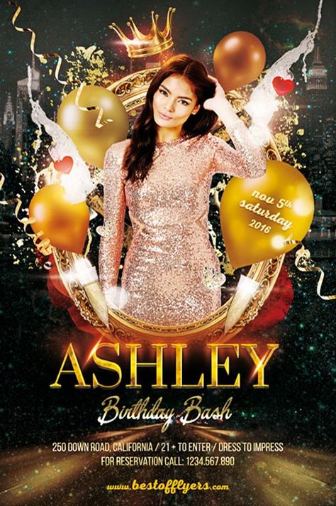 Birthday Bash Party Flyer Template - http://freepsdflyer.com/birthday-bash-party-flyer-template/ Enjoy downloading the Birthday Bash Party Flyer Template created by Bestofflyers!   #Anniversary, #Birthday, #Celebration, #Club, #Dance, #Deluxe, #Gold, #Lounge, #Minimal, #Night, #Party Birthday, Birthday Flyer, Birthday Invitation Templates, Party Flyer, Birthday Template, Birthday Bash, Birthday Party, Free Birthday Stuff, Party