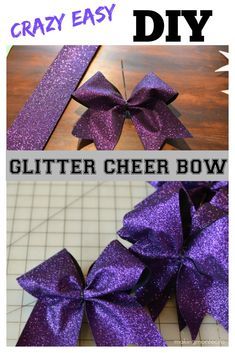 Easy DIY Glitter Bow - Making Montecito Couture, Amigurumi Patterns, Patchwork, How To Make Cheer Bows, How To Make A Hair Bow With Ribbon, Easy Cheer Bows Diy, Diy Softball Bows, Stiff Cheer Bows Diy, Diy Bows Hair