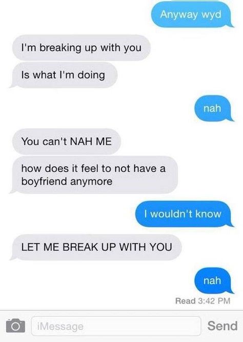 Twenty-Four Breakup Memes For Those On The Rebound - Memebase - Funny Memes Humour, Funny Breakup Texts, Funny Boyfriend Texts, Annoying Girlfriend, Jenaka Kelakar, Funny Couples Texts, Sms Humor, Funny Text Messages Fails, Break Up Texts