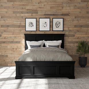 Diy, Home, Queen, Headboard And Footboard, Black Wood Bed Frame, Queen Mattress Size, Black Bed Frame, Master Bedroom, Black Wooden Bed