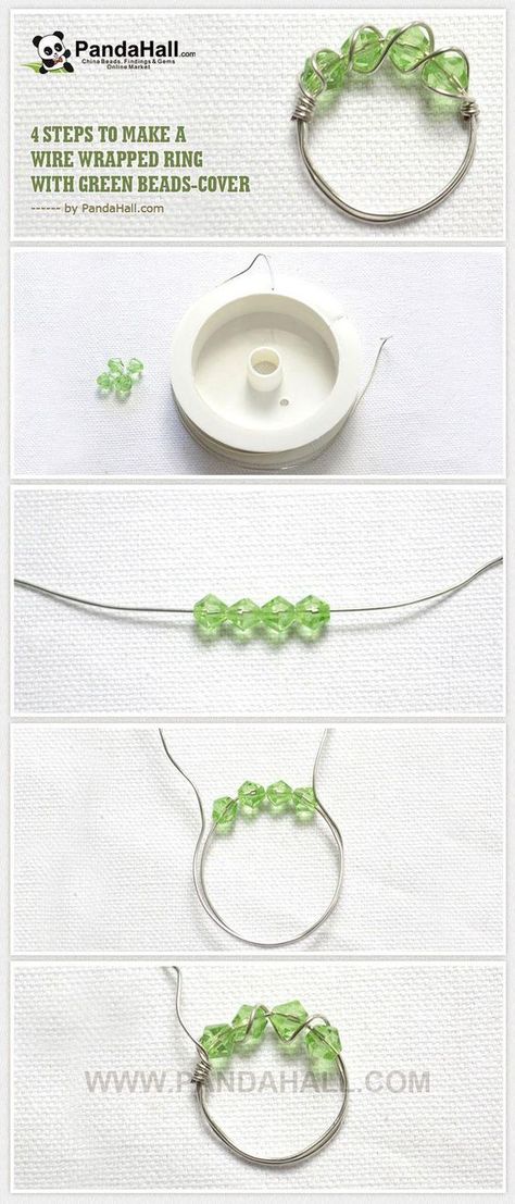 20 Easy Step by Step DIY Tutorials for Making a Ring - Pretty Designs Beading Tutorials, Beaded Jewellery, Bracelets, Beaded Rings, Wire Jewellery, Beaded Jewelry Diy, Beads And Wire, Wire Jewelry, Handmade Wire Jewelry