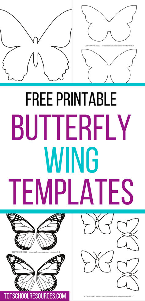 Whether you're doing some butterfly drawing, making a craft, or just want to color you'll love our butterfly wing outlines. They come in various shapes and sizes for all your needs. Pick your favorite free printable and enjoy! Bulletin Boards, Butterfly Wings Pattern, Butterfly Pattern, Butterfly Coloring Page, Butterfly Crafts, Butterfly Printable Template, Butterfly Template, Butterfly Drawing, Butterfly Outline