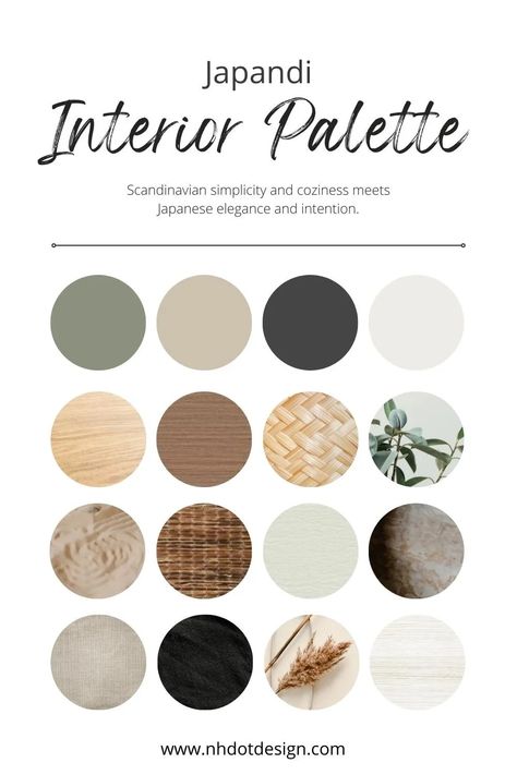 Design, Interior, Inspiration, Home Décor, Japandi Color Scheme, Japandi Color Palette, Color Palette Interior Design, Japandi Interior Moodboard, Interior Colour Schemes