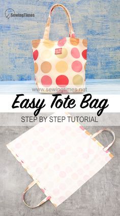 Quick and Easy📌 The best way to make a lined bag from 1 piece of fabric Tela, Patchwork, Simple Tote Bag Pattern Free, Sewingtimes Tutorials, Homemade Handbags, Sew A Tote Bag, Diy Bags Easy, Diy Tote Bag Tutorial, Diy Bags No Sew