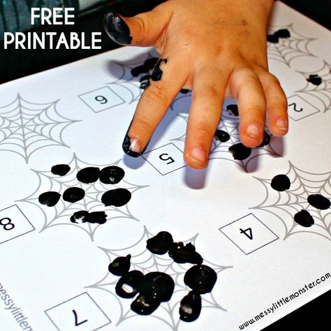 Spiders Web Fingerprint Counting Pre K, Bugs And Insects, Activities For Kids, Montessori, Spider Math Activities, Spiders Preschool, Spider Activities, Spider Math, Preschool Crafts
