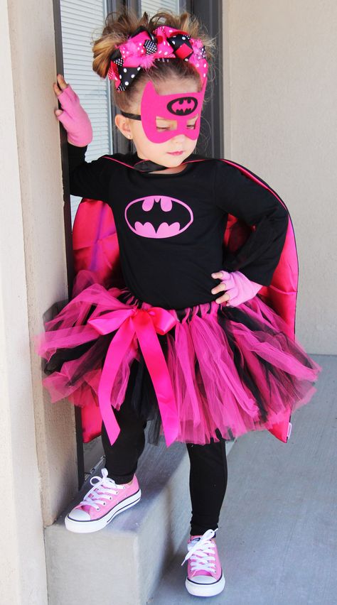 BAT GIRL Costume Costumes, Batman, Diy Superhero Costume For Girls Kids, Batman Costume For Girls, Batgirl Costume Diy, Diy Superhero Costume, Batgirl Costume, Super Hero Costumes, Halloween Costume Toddler Girl