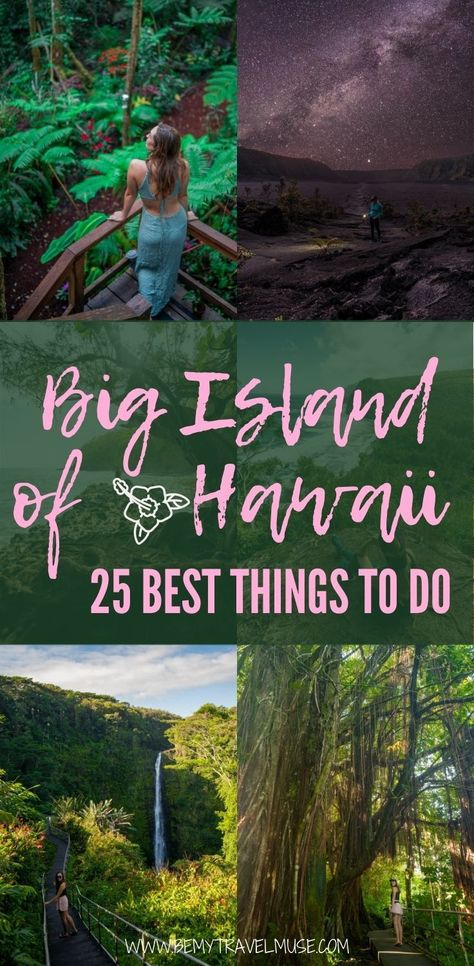 Visiting the Big Island of Hawaii? Here are 25 awesome, mostly outdoor things to do. Explore the best snorkelling points in the Big Island of Hawaii, visit national parks, eat at the best local restaurants and see some of the most beautiful views the Big Island of Hawaii has to offer! #BigIslandofHawaii