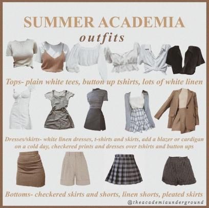 Aesthetically pleasing Summer Academia Fits Summer Outfits, Outfits, Casual, Summer Academia Outfits, Cute Casual Outfits, Academia Clothes, Outfit, Academia Outfits, Academia Outfit