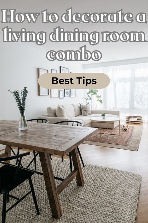 Effective tips on how to decorate a living dining room combo Home Décor, Decoration, Design, Small Living Dining Room Combo, Dining Room Entryway Combo, Separate Dining Room From Living Room, Small Living Dining Combo, Small Living Dining Room Ideas, Small Dining Living Room Combo
