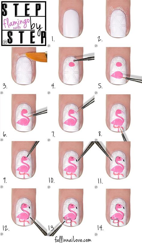 Flamingo nails: tutorial. | fall in ...naiLove! | Bloglovin’ Nail Designs, Nail Tutorials, Nail Art Designs, Cute Summer Nail Designs, Cute Summer Nails, Cute Nails, Nail Art Designs Summer, Nail Designs Summer, Trendy Nails