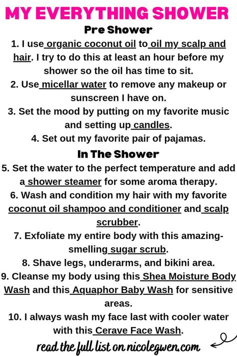 everything shower routine steps Shower Step, Prevent Pimples, Shower Tips, Basic Skin Care Routine, Hygiene Routine, Happy Minds, Shower Routine, Glow Up Tips, Self Care Activities