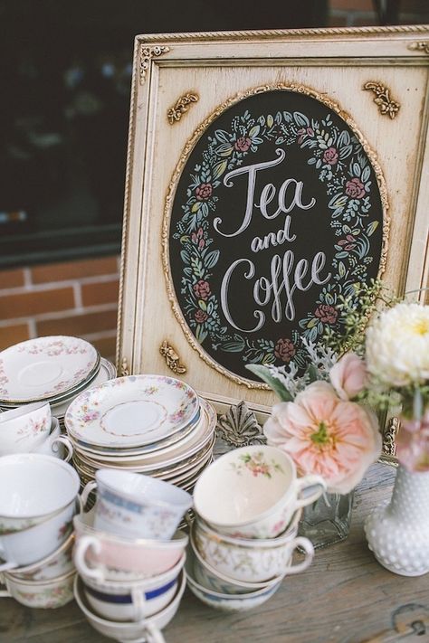 Wedding Decor, Pastel, Vintage Tea Party, Tea Party, Tea Bar, Vintage Tea, Tea Cups, Tea Party Wedding, Catering
