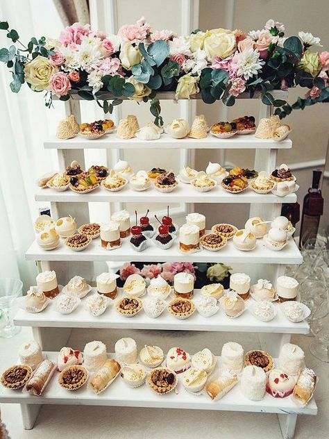 Some Gorgeous Food Table Displays To Brighten Up Intimate Weddings Brunch, Sweets Table Wedding, Sweet Table Wedding, Wedding Food Display, Wedding Candy Table, Dessert Display Wedding, Dessert Display Table, Wedding Catering, Wedding Dessert Table