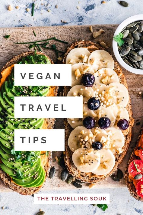 Easy and straightforward vegan travel tips for any budget. Here is what you need to know when traveling as a vegan. Trips, Vegan Recipes, Vegan Travel, Vegan Foodie, Vegan Life, Vegan Options, Vegan Guide, Vegan Cookbook, Vegan Diet