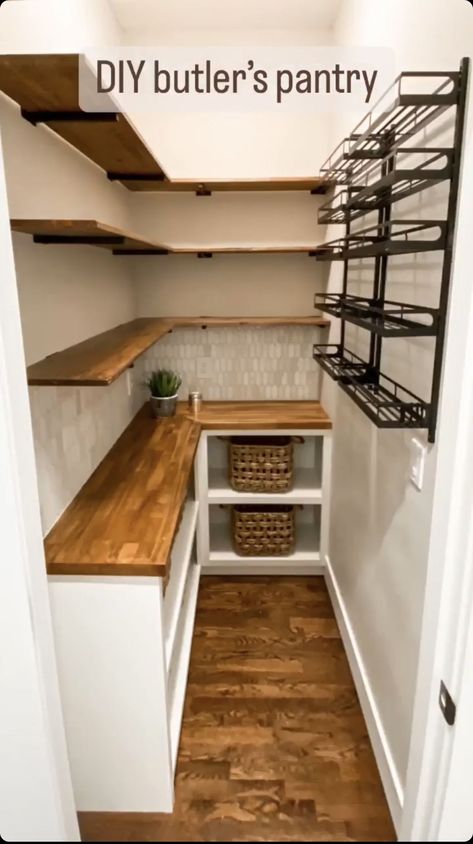 Corner Pantry Dimensions, Pantry Addition To Kitchen, Pantry Shelving, Kitchen Without Cabinets Ideas Open Shelving, Small Pantry Ideas Closet, Pantry Laundry Room Combo, Pantry Closet Design, Pantry Remodel, Under Stairs Pantry
