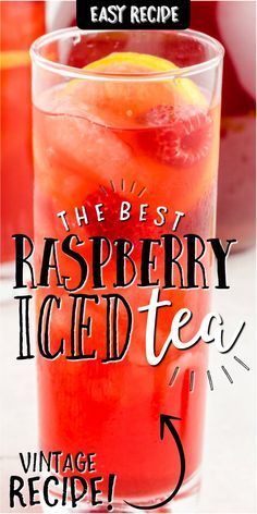 Smoothies, Alcohol, Desserts, Raspberry Ice Tea Recipe, Raspberry Iced Tea, Raspberry Sweet Tea Recipe, Flavored Tea Recipes, Raspberry Tea, Raspberry Drink Recipes